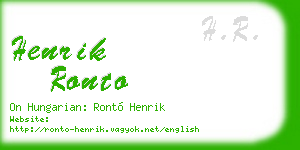 henrik ronto business card