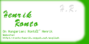 henrik ronto business card